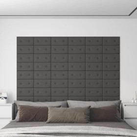 Wandpaneele 12 Stück graues Kunstleder 30x15 cm 0,54 m² von vidaXL, Wandverkleidung - Ref: Foro24-343970, Preis: 20,05 €, Rab...