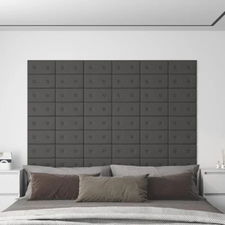 Wandpaneele 12 Stück graues Kunstleder 30x15 cm 0,54 m² von vidaXL, Wandverkleidung - Ref: Foro24-343970, Preis: 19,86 €, Rab...