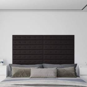 Paneles de pared 12 uds cuero sintético negro 90x15 cm 1,62 m²