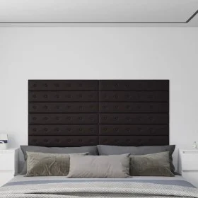 Wall panels 12 pcs black synthetic leather 90x15 cm 1.62 m² by vidaXL, Wall covering - Ref: Foro24-343995, Price: 37,67 €, Di...