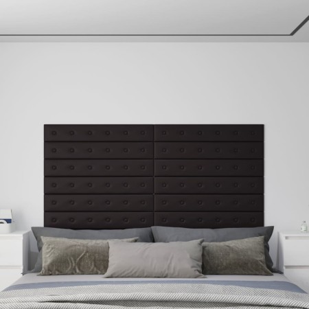 Wandpaneele 12 Stück schwarzes Kunstleder 90x15 cm 1,62 m² von vidaXL, Wandverkleidung - Ref: Foro24-343995, Preis: 37,53 €, ...