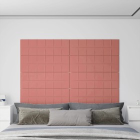 Paneles de pared 12 uds terciopelo rosa 90x30 cm 3,24 m²