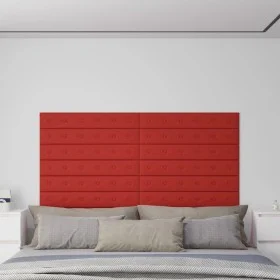 Wall panels 12 pcs red red synthetic leather 90x15 cm 1.62m² by vidaXL, Wall covering - Ref: Foro24-344000, Price: 36,91 €, D...