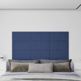 Paneles de pared 12 uds tela azul 60x30 cm 2,16 m²