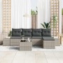 Conjunto de sofá de jardín 6 pcs Gris claro Poliratán