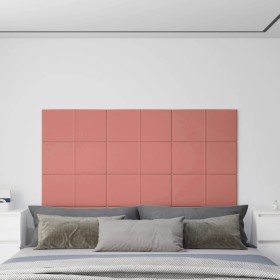 Paneles de pared 12 uds terciopelo rosa 60x30 cm 2