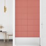 Paneles de pared 12 uds terciopelo rosa 60x30 cm 2,16 m²
