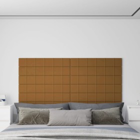 Paneles de pared 12 uds terciopelo marrón 90x15 cm 1,62 m²