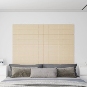 Paneles de pared 12 uds tela color crema 90x30 cm 3,24 m²