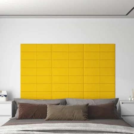 Wandpaneele 12 Stück in gelbem Samt 60x15 cm 1,08 m² von vidaXL, Wandverkleidung - Ref: Foro24-344069, Preis: 28,65 €, Rabatt: %