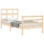 Estructura de cama con cabecero madera maciza 90x200 cm