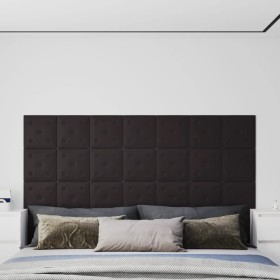 Paneles de pared 12 uds cuero sintético negro 30x30 cm 1,08 m²