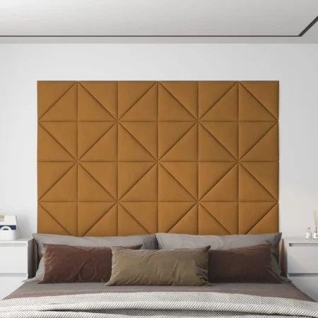 Paneles de pared 12 uds terciopelo marrón 30x30 cm 0,54 m² by vidaXL, Wall covering - Ref: Foro24-343954, Price: 31,41 €, Dis...