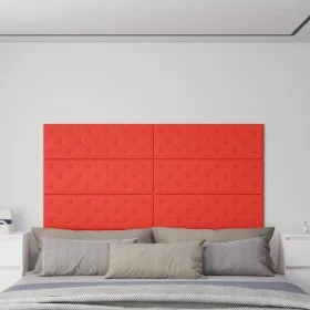 Wall panels 12 pcs red synthetic leather 90x30 cm 3.24 m² by vidaXL, Wall covering - Ref: Foro24-344004, Price: 78,80 €, Disc...