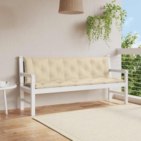 Cojín de banco de jardín tela Oxford beige 180x(50+50)x7 cm Cojín de banco de jardín tela Oxford beige 180x(50+50)x7 cm