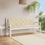 Cojín de banco de jardín tela Oxford beige 180x(50+50)x7 cm
