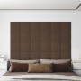 Paneles de pared 12 uds tela marrón 30x30 cm 1,08 m²