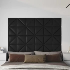 Wall panels 12 pcs black synthetic leather 30x30 cm 0.54 m² by vidaXL, Wall covering - Ref: Foro24-343939, Price: 31,51 €, Di...