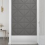 Paneles de pared 12 uds tela gris claro 30x30 cm 0,54 m²