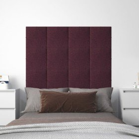 Paneles de pared 12 uds tela morado 30x30 cm 1,08 m²