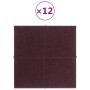 Paneles de pared 12 uds tela morado 30x30 cm 1,08 m²