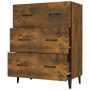 Smoked oak engineered wood sideboard 69.5x34x90 cm by vidaXL, Sideboards - Ref: Foro24-817348, Price: 83,47 €, Discount: %