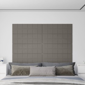 Paneles de pared 12 uds terciopelo gris claro 90x3