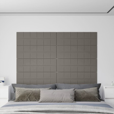 Paneles de pared 12 uds terciopelo gris claro 90x30 cm 3,24 m²