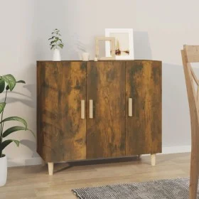 Sideboard aus geräuchertem Eichenholzwerkstoff, 90 x 34 x 80 cm von vidaXL, Sideboards - Ref: Foro24-817459, Preis: 81,29 €, ...
