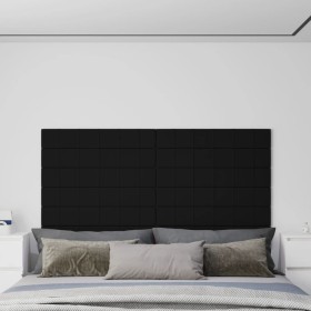 Paneles de pared 12 uds tela negro 90x15 cm 1,62 m²
