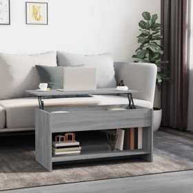 Mesa de centro madera contrachapada gris Sonoma 102x50x52,5 cm