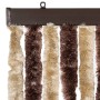 Cortina mosquitera chenilla beige y marrón 118x220 cm