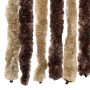 Cortina mosquitera chenilla beige y marrón 118x220 cm