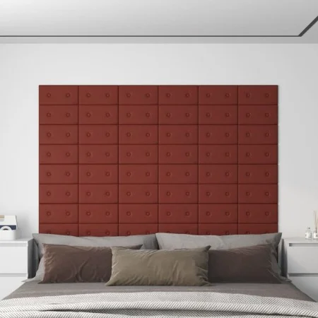 Wall panels 12 pcs red synthetic leather 30x15 cm 0.54m² by vidaXL, Wall covering - Ref: Foro24-343972, Price: 19,86 €, Disco...