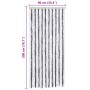 Cortina mosquitera gris y blanco chenilla 90x200 cm