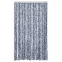 Cortina mosquitera chenilla azul y blanco 118x220 cm