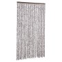 Cortina mosquitera chenilla marrón y beige 118x220 cm