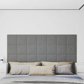 Paneles de pared 12 uds cuero sintético gris 30x30 cm 1,08 m² by vidaXL, Wall covering - Ref: Foro24-343977, Price: 32,36 €, ...