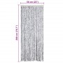 Cortina mosquitera blanco y gris chenilla 56x200 cm