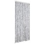 Cortina mosquitera de chenilla blanca y gris 90x200 cm