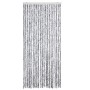 Cortina mosquitera de chenilla blanca y gris 90x200 cm