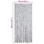 Cortina mosquitera de chenilla blanca y gris 90x200 cm
