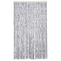 Cortina mosquitera chenilla blanco y gris 118x220 cm