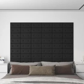 Wandpaneele 12 Stück schwarzes Kunstleder 30x15 cm 0,54 m² von vidaXL, Wandverkleidung - Ref: Foro24-343967, Preis: 19,87 €, ...