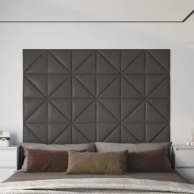 Paneles de pared 12 uds cuero sintético gris 30x30 cm 0,54 m² by vidaXL, Wall covering - Ref: Foro24-343942, Price: 20,50 €, ...