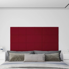 Paneles de pared 12 uds terciopelo rojo tinto 60x30 cm 2,16 m²