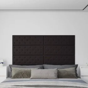 Wall panels 12 pcs black synthetic leather 90x30 cm 3.24 m² by vidaXL, Wall covering - Ref: Foro24-344002, Price: 75,70 €, Di...