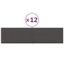 Paneles de pared 12 uds tela gris oscuro 60x15 cm 1,08 m²