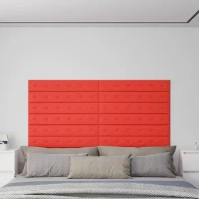 Wall panels 12 pcs red synthetic leather 90x15 cm 1.62 m² by vidaXL, Wall covering - Ref: Foro24-343997, Price: 36,88 €, Disc...