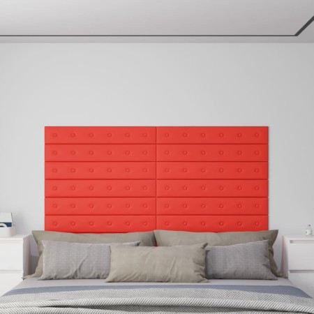 Wandpaneele 12 Stück rotes Kunstleder 90x15 cm 1,62 m² von vidaXL, Wandverkleidung - Ref: Foro24-343997, Preis: 37,20 €, Raba...
